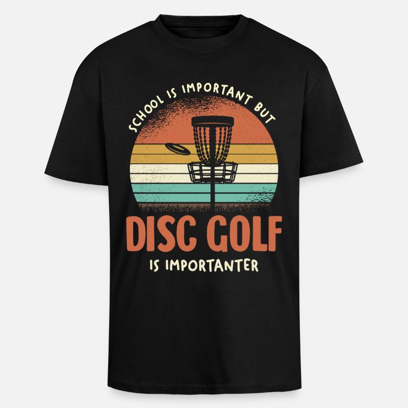 Retro Disc Golf Is Important - Oversized Heavyweight Unisex T-Shirt - Schwarz