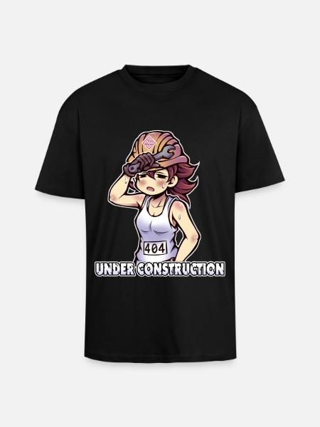 Under Construction - 404 - Unisex Oversized Heavyweight T-shirt - black