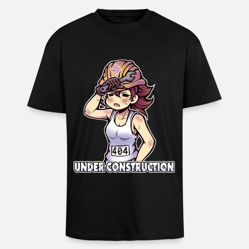 Under Construction - 404 - Oversized Heavyweight Unisex T-Shirt - Schwarz