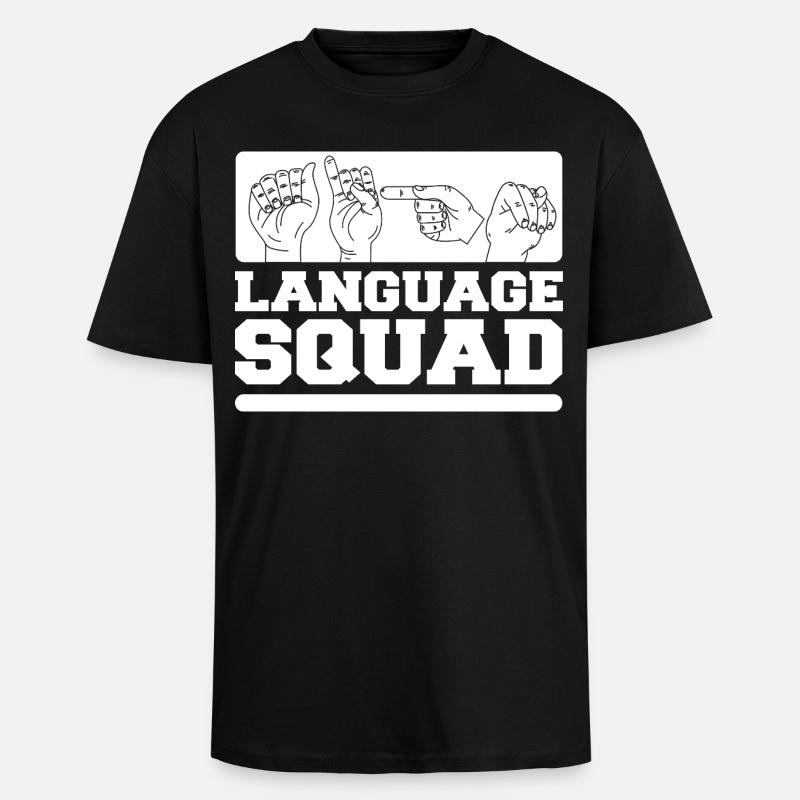 ASL Dolmetscher Gebärdensprache - Oversized Heavyweight Unisex T-Shirt - Schwarz