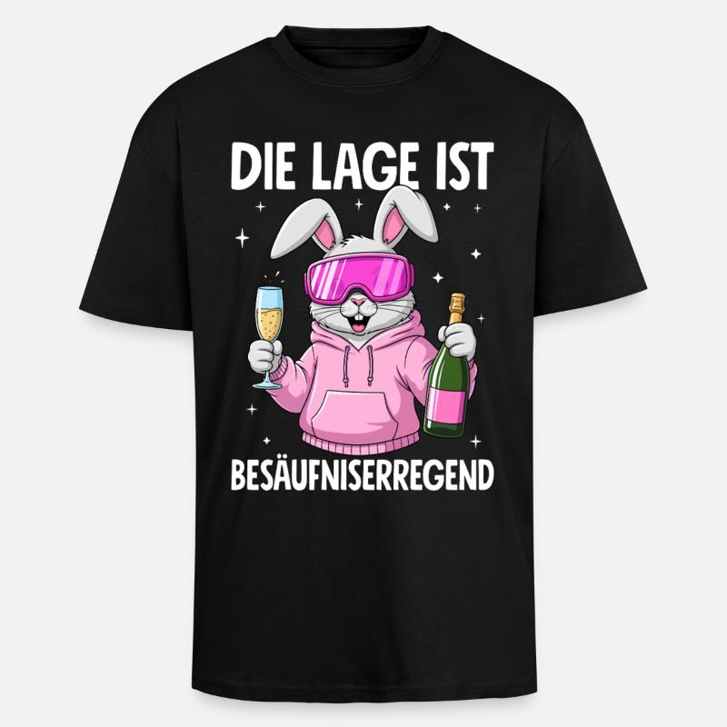 Die Lage Ist Besäufniserregend - Oversized Heavyweight Unisex T-Shirt - Schwarz