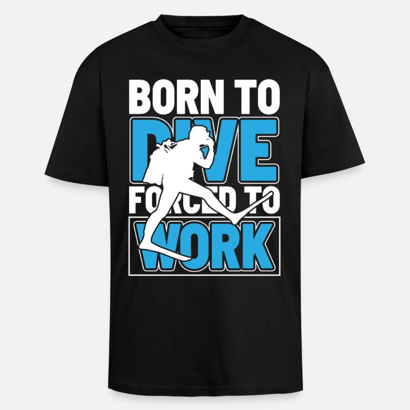 Born to Dive - Oversized Heavyweight Unisex T-Shirt - Schwarz