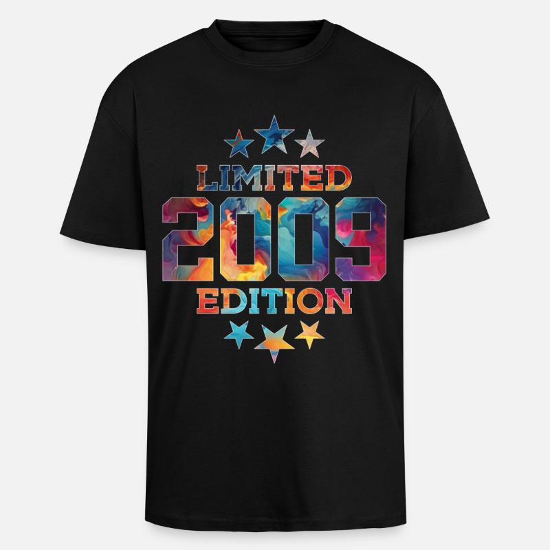 ÉDITION LIMITÉE 2009 17E ANNIVERSAIRE - T-shirt unisexe oversize épais - noir