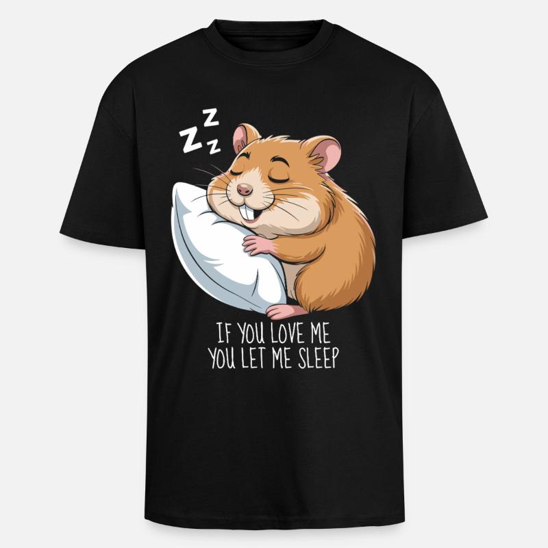 Hamster endormi - T-shirt unisexe oversize épais - noir