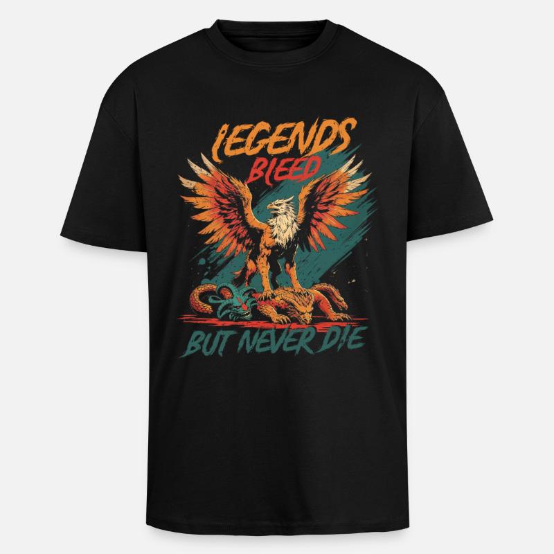 Griffin Mythological Creatures - Unisex Oversized Heavyweight T-shirt - black