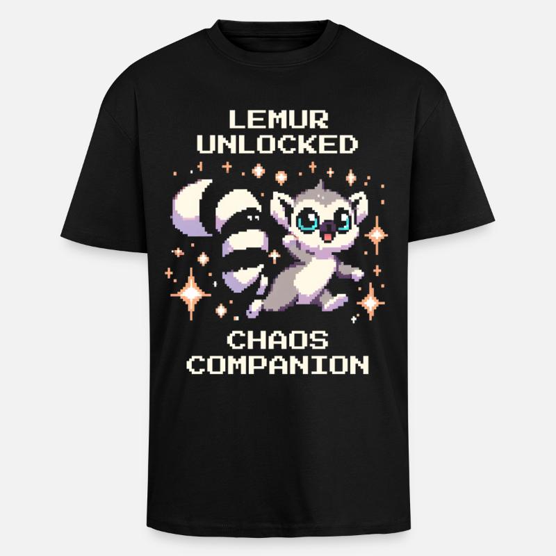 Lémurien débloqué | Compagnon du Chaos, RPG - T-shirt unisexe oversize épais - noir