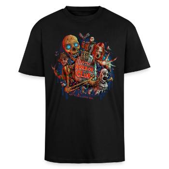 Little Horror Club Special Edition - Unisex Oversized Heavyweight T-shirt - black - Front - Alina (178cm) & Michal (187cm)