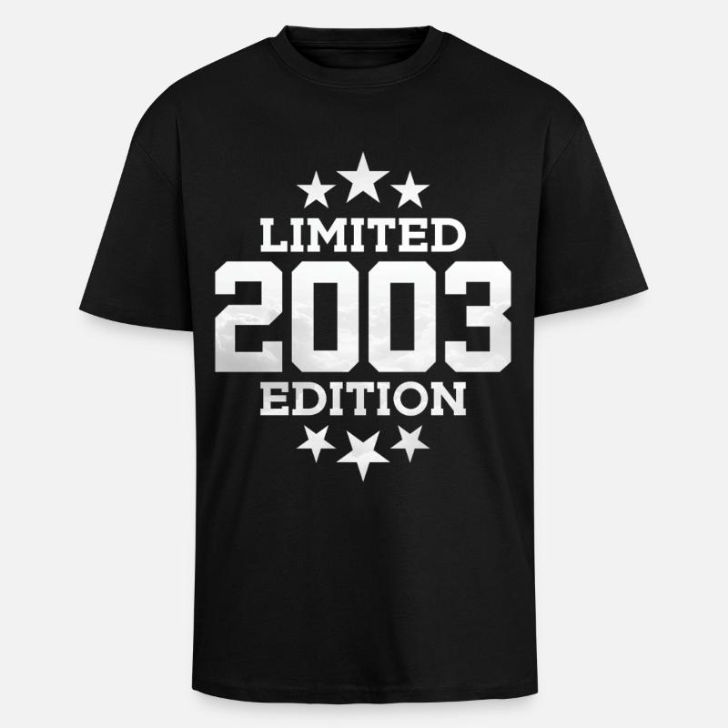 ÉDITION LIMITÉE 23E ANNIVERSAIRE 2003 - T-shirt unisexe oversize épais - noir