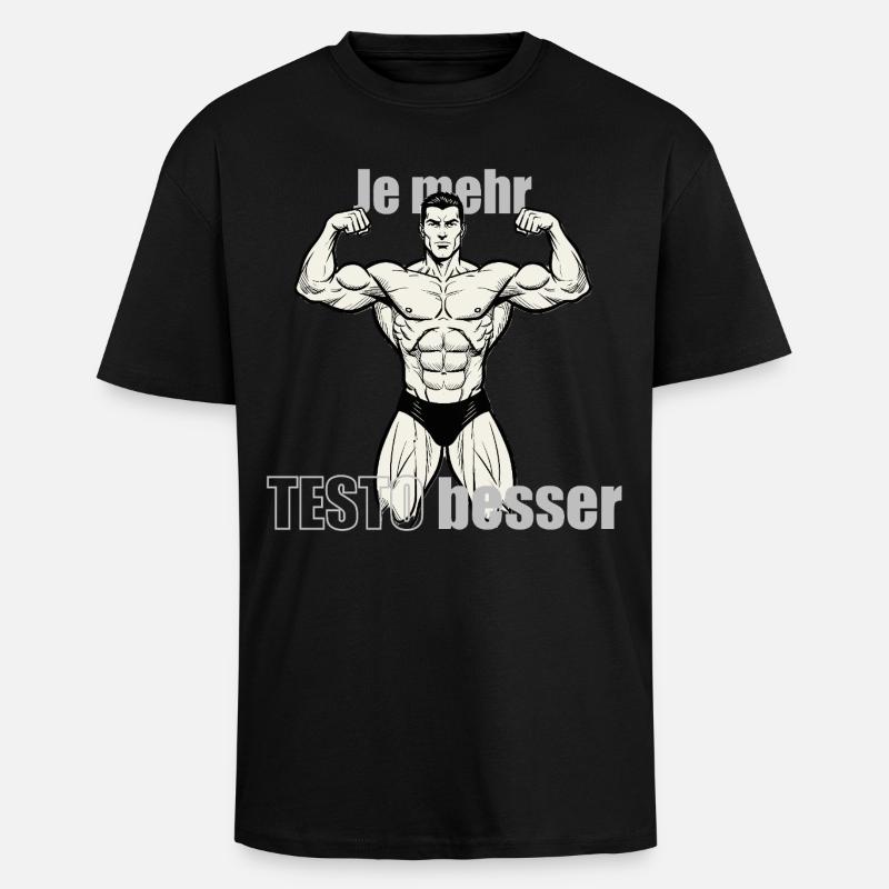 Muscle Hero Power Pose Conception d’impression - T-shirt unisexe oversize épais - noir