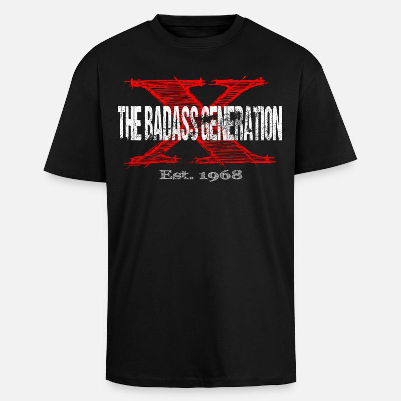 Generation X 1968 Retro - Unisex Oversized Heavyweight T-shirt - black