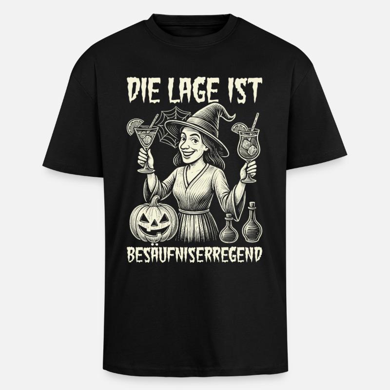 Die Lage ist Besäufniserregend - Oversized Heavyweight Unisex T-Shirt - Schwarz