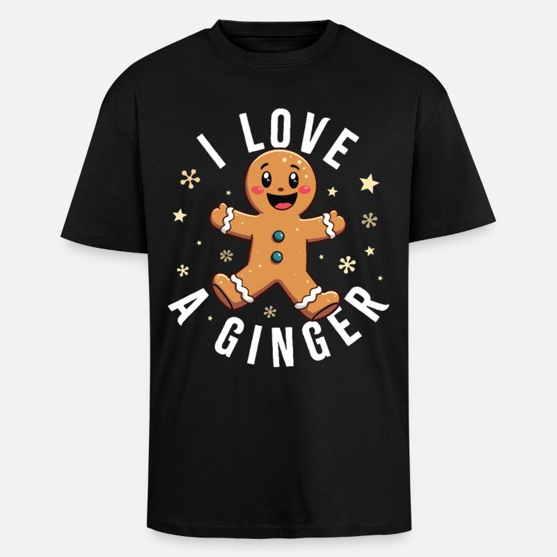 Ich liebe Ingwer - Oversized Heavyweight Unisex T-Shirt - Schwarz