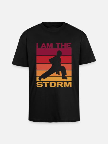 Silhouette a karate fighter - Combat Contact - Unisex Oversized Heavyweight T-shirt - black