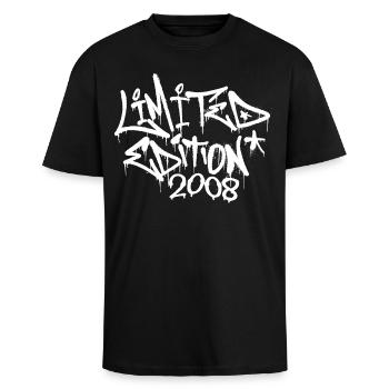 Limitierte Graffiti Edition 2008 Limited Edition - Oversized Heavyweight Unisex T-Shirt - Schwarz - Vorne - Alina (178cm) & Michal (187cm)