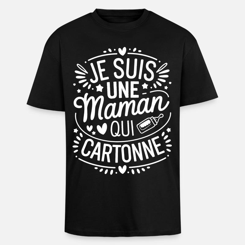 Ich bin eine erfolgreiche Mutter - Oversized Heavyweight Unisex T-Shirt - Schwarz