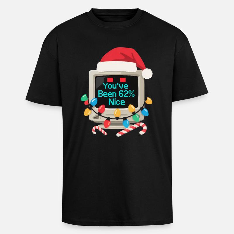Computer Weihnachten KI Sarkastisch Tech Geschenk - Oversized Heavyweight Unisex T-Shirt - Schwarz