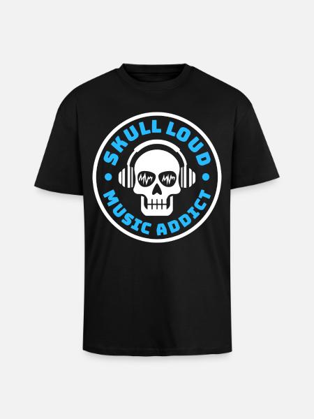 Crâne Skull Loud – Music Addict - Unisex Oversized Heavyweight T-shirt - black