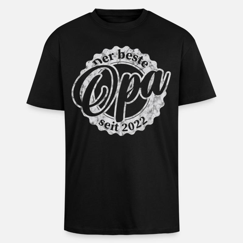 Der Beste Opa seit 2022 - Oversized Heavyweight Unisex T-Shirt - Schwarz