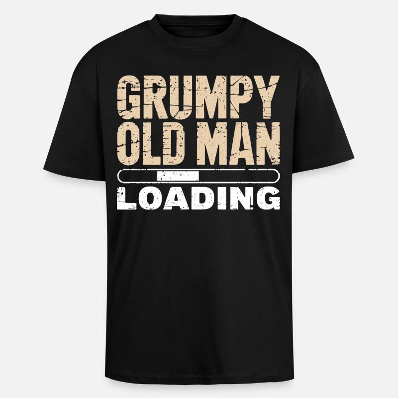 Grumpy Old Man Loading - Unisex Oversized Heavyweight T-shirt - black