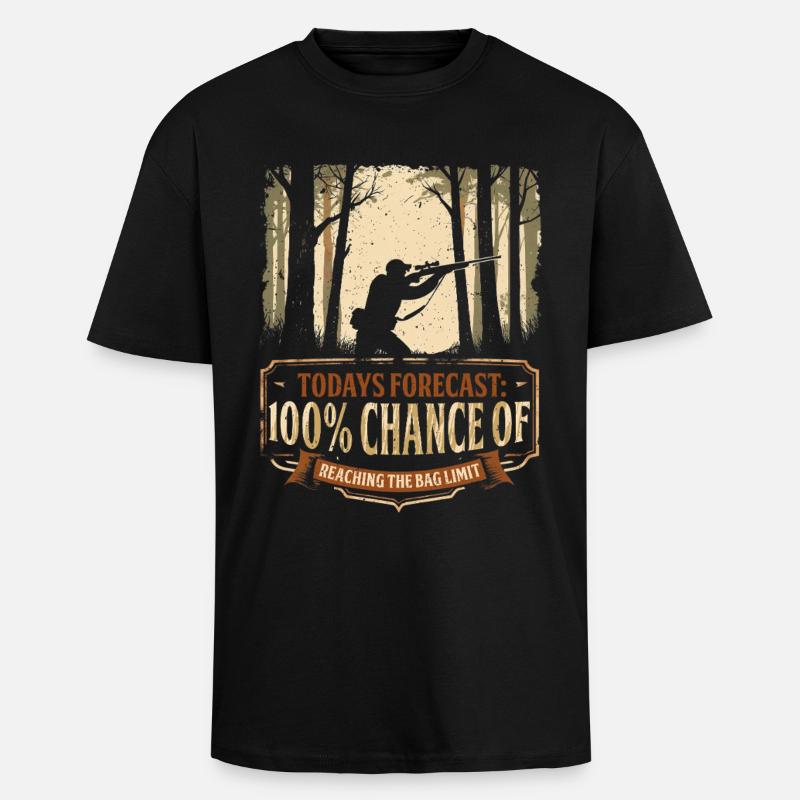 Squirrel Hunter Tree Rat - Unisex Oversized Heavyweight T-shirt - black
