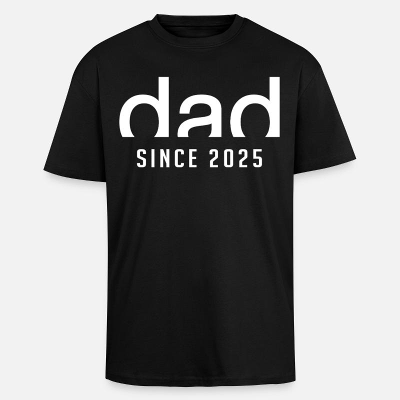 Papa Seit 2025 | Geburt Vaterschaft Geschenk - Oversized Heavyweight Unisex T-Shirt - Schwarz