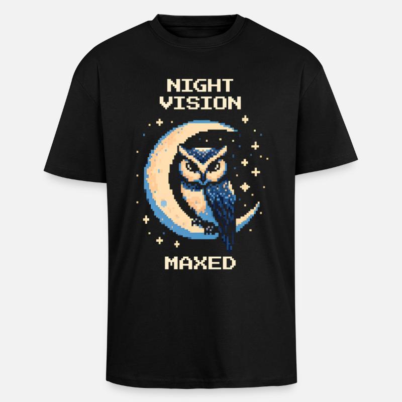 Nachtvision: auf Max | Eule Stealth - Oversized Heavyweight Unisex T-Shirt - Schwarz