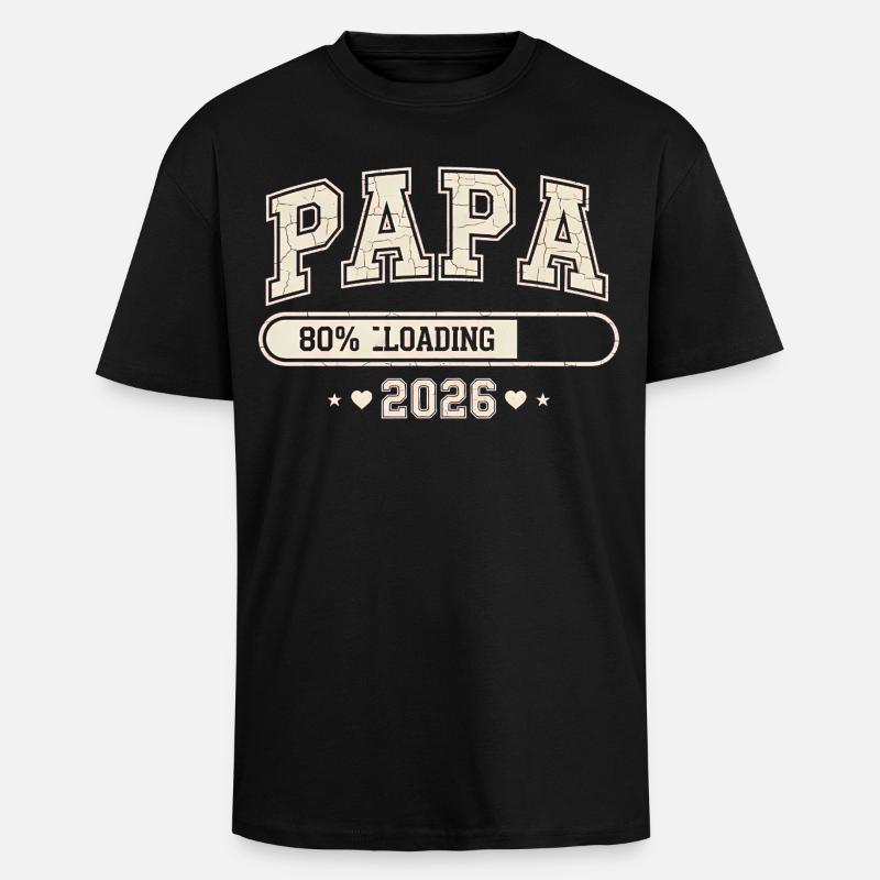 Dad 2026 Loading Dad-to-be - Unisex Oversized Heavyweight T-shirt - black