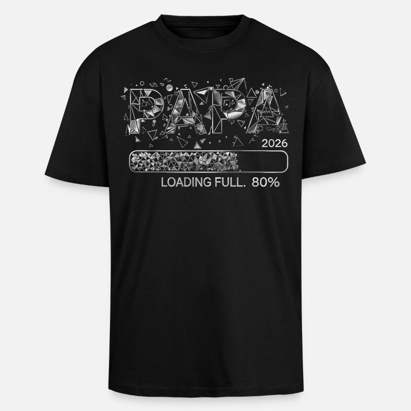 Papa 2026 Loading Werdender Papa Geschenk - Oversized Heavyweight Unisex T-Shirt - Schwarz