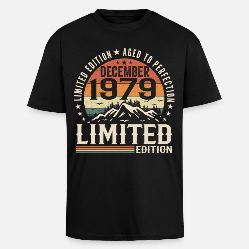 Dezember 1979 - Oversized Heavyweight Unisex T-Shirt - Schwarz