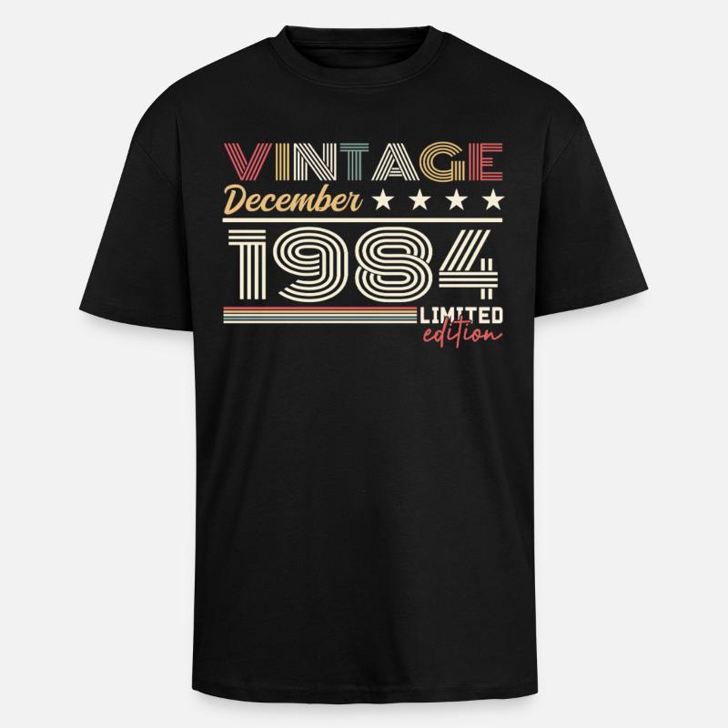 Geschenk Dezember 1984 - Oversized Heavyweight Unisex T-Shirt - Schwarz