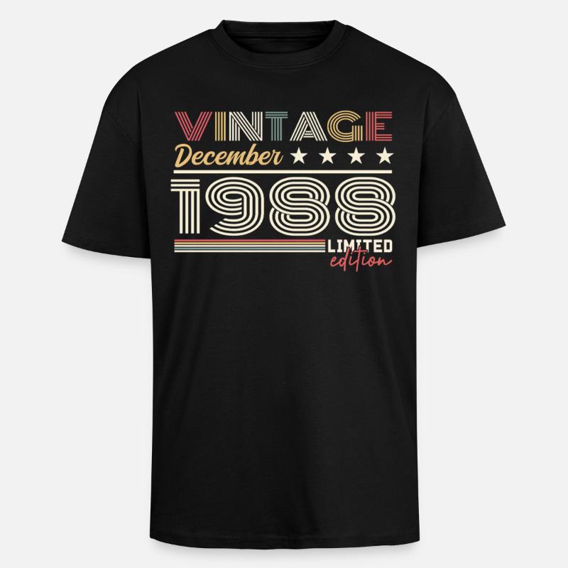 Geschenk Dezember 1988 - Oversized Heavyweight Unisex T-Shirt - Schwarz
