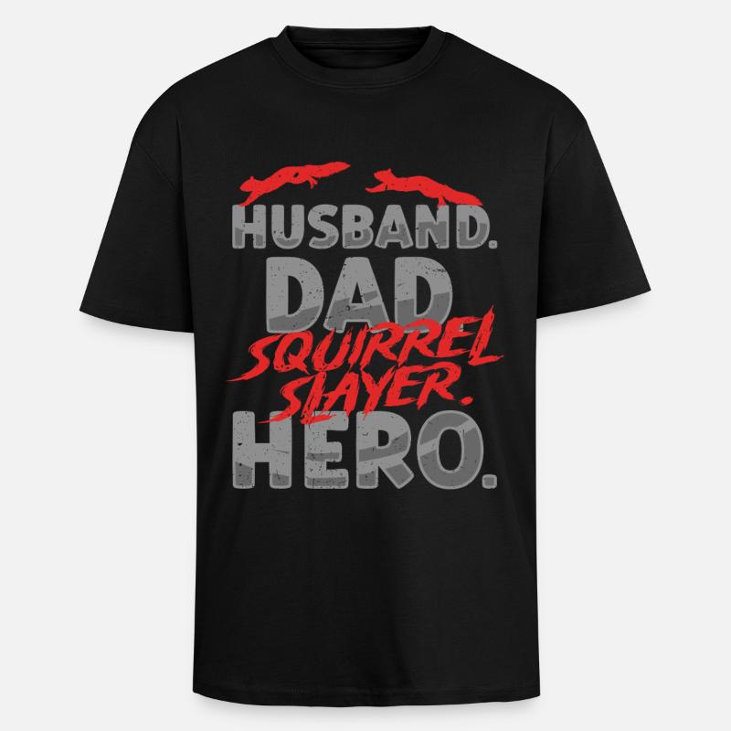 Squirrel Hunter Tree Rat - Unisex Oversized Heavyweight T-shirt - black