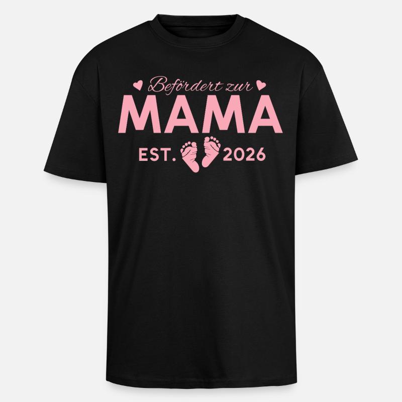 Befördert zur Mama 2026 Mutterschaft - Oversized Heavyweight Unisex T-Shirt - Schwarz