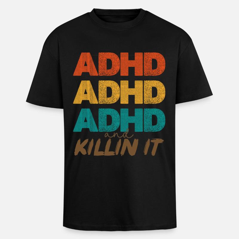 ADHD Power Farbstacking - Oversized Heavyweight Unisex T-Shirt - Schwarz