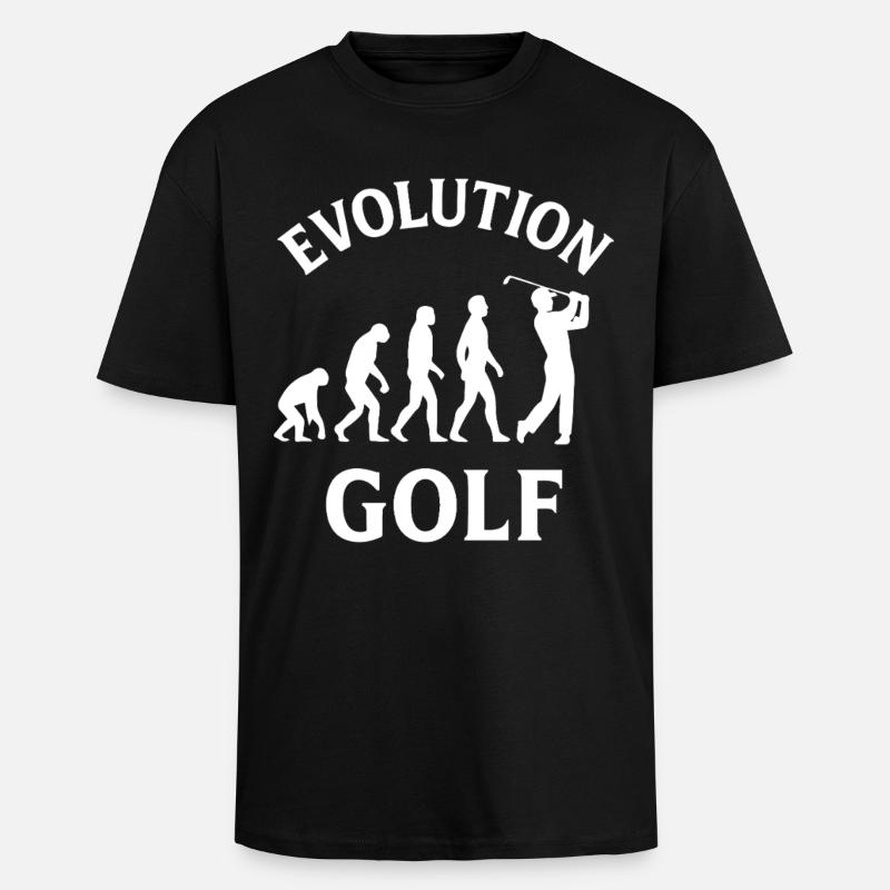 Evolution Golf Drôle de Golf Design - T-shirt unisexe oversize épais - noir