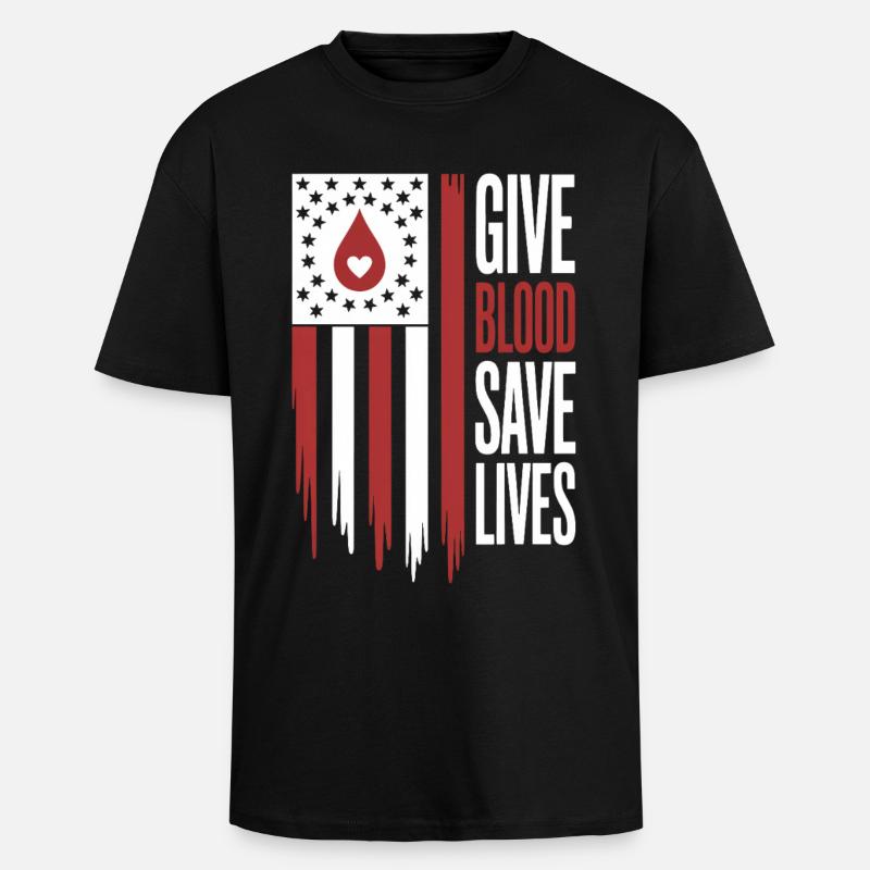Blutspender Blutspende - Oversized Heavyweight Unisex T-Shirt - Schwarz