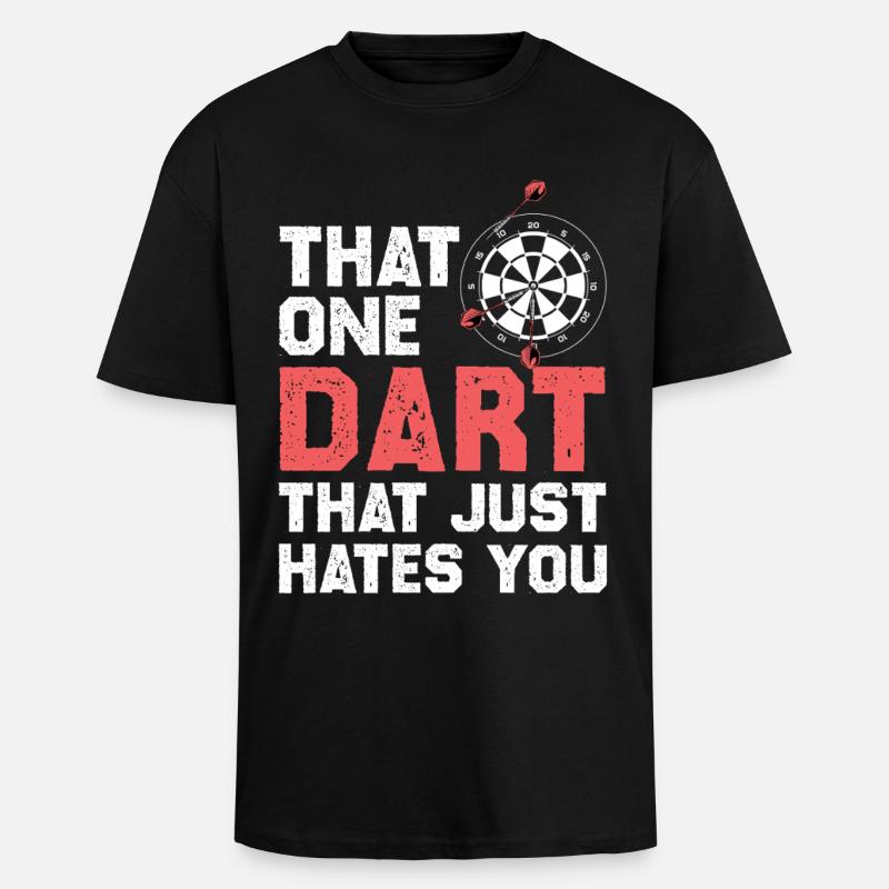 Dart der dich hasst - Oversized Heavyweight Unisex T-Shirt - Schwarz