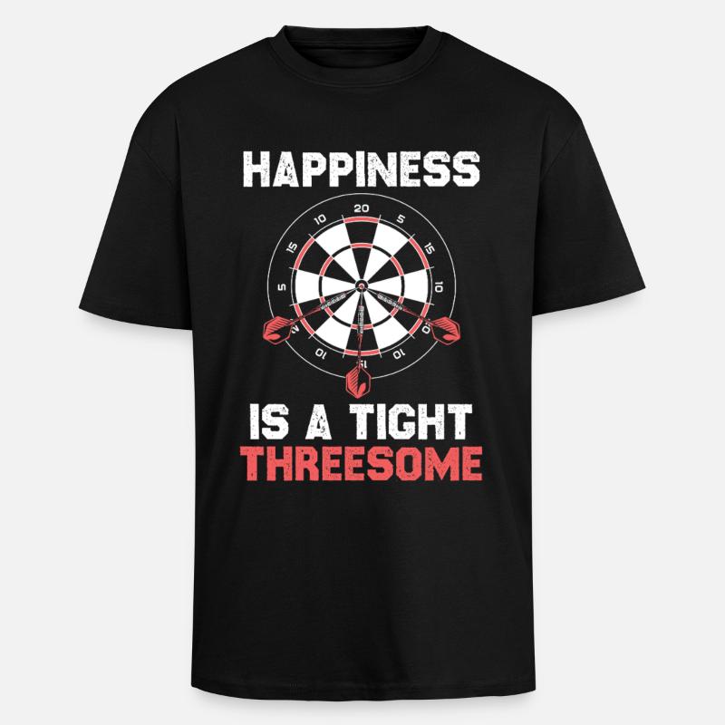 Happiness is a close threesome - Unisex Oversized Heavyweight T-shirt - black