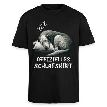 Chemise de nuit officielle Irish Wolfhound - T-shirt unisexe oversize épais - noir - Devant - Alina (178cm) & Michal (187cm)
