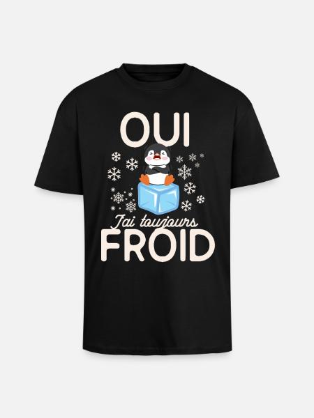 Frozen Penguin Always Cold - Unisex Oversized Heavyweight T-shirt - black