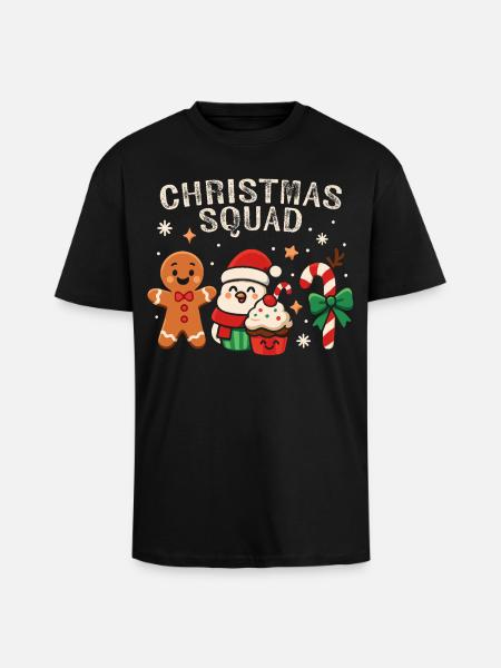 Escouade de Noël - Funny Candy - T-shirt unisexe oversize épais - noir