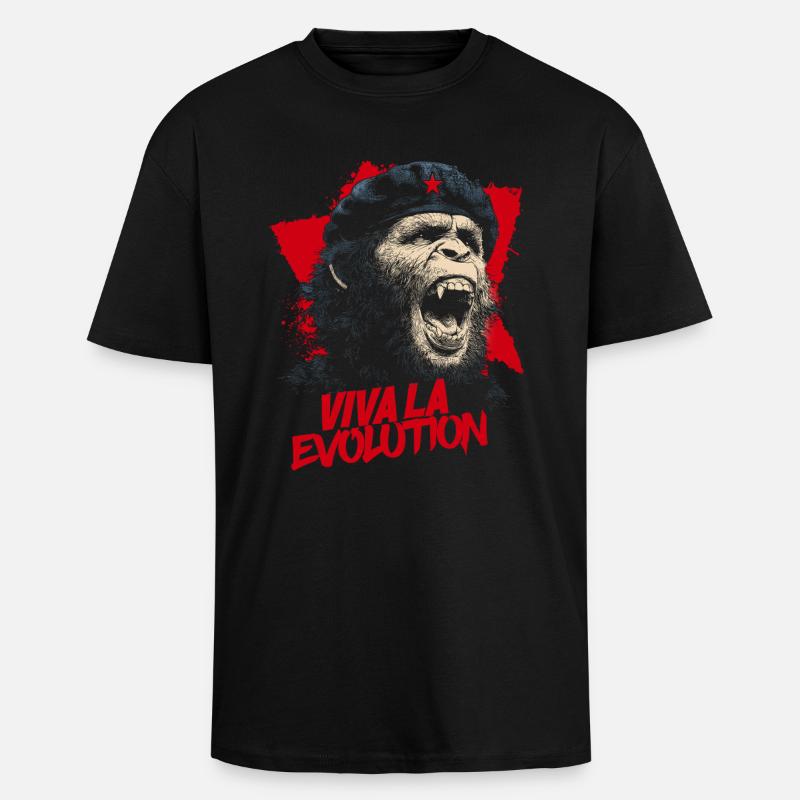Viva La Evolution - Oversized Heavyweight Unisex T-Shirt - Schwarz