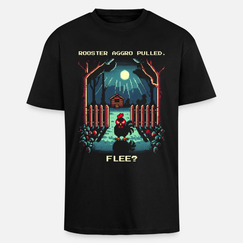 Aggro Pulled | Activate flight? - Unisex Oversized Heavyweight T-shirt - black