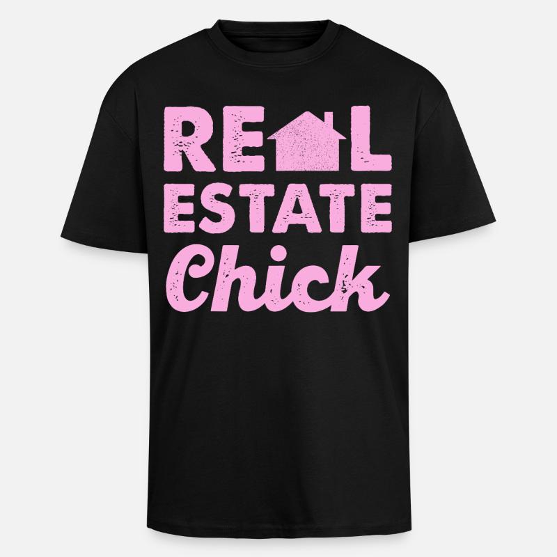 Real Estate Chic - Unisex Oversized Heavyweight T-shirt - black