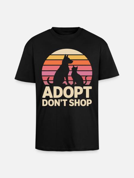 Adopt Don't Shop: Tierliebe Statement - Oversized Heavyweight Unisex T-Shirt - Schwarz