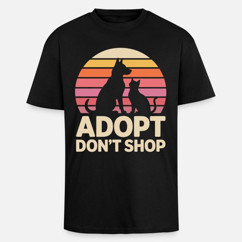 Adopt Don't Shop: Tierliebe Statement - Oversized Heavyweight Unisex T-Shirt - Schwarz
