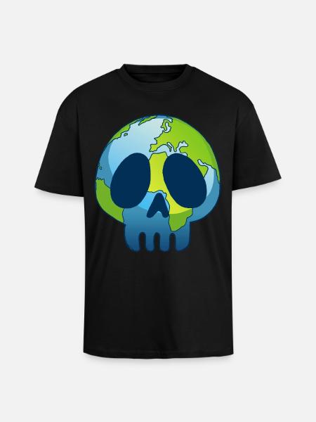 The skull of planet Earth - Unisex Oversized Heavyweight T-shirt - black