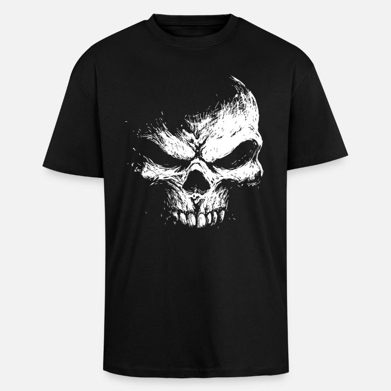 Evil Skull – Dark Grinning Beast - Unisex Oversized Heavyweight T-shirt - black