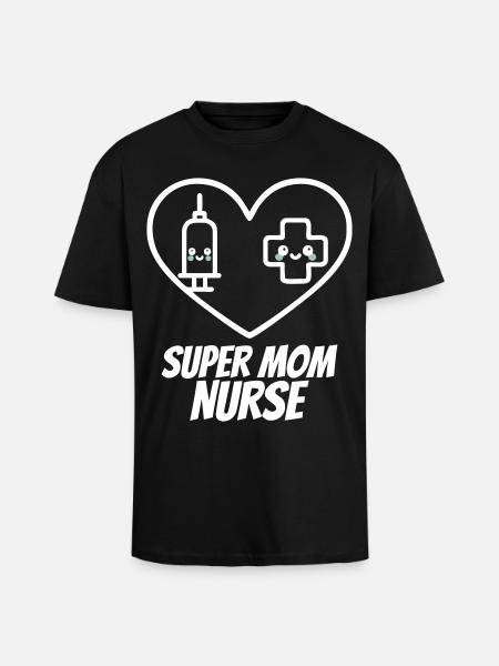 Super-Mama-Krankenschwester – Herzmedizin - Oversized Heavyweight Unisex T-Shirt - Schwarz