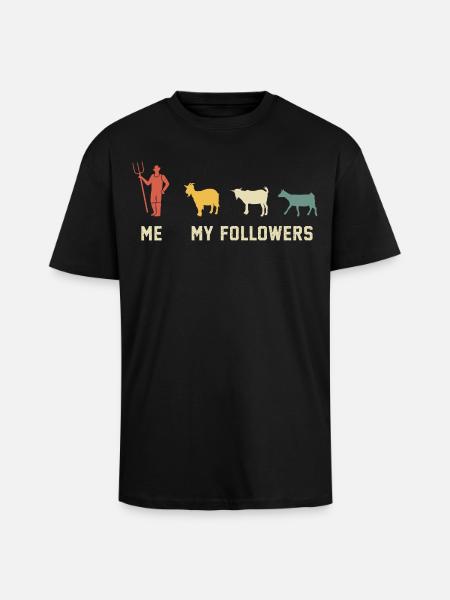 goat Me and my followers goats gift for goat lover - Unisex Oversized Heavyweight T-shirt - black